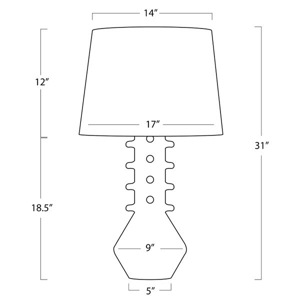 Norway Ceramic Table Lamp (White) Line Drawing
